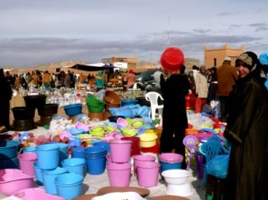Imported Plastic Goods at the Sunday Souk, Ouarzazate, Morocco