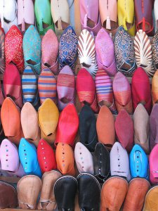 Moroccan Shopping in the Medina, Baboosh, Shoes