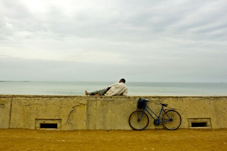 Man-and-bicycle-Casablanca-Morocco
