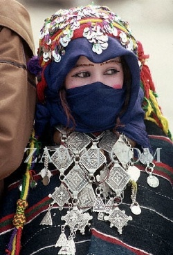 Berber Woman Wearing Ait Serrouchen Necklace