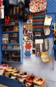 Colored Pigment for Sale In Winding Streets of Chaouen
