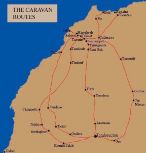 Map of Caravan Routes of Morocco